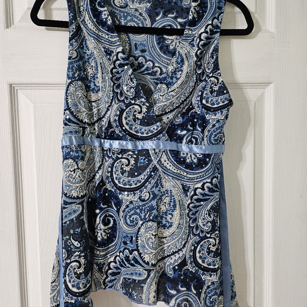 Blue Paisley Top